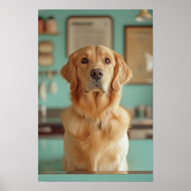 Pet Grooming Salon Boutique Labrador Portrait Poster (Front)
