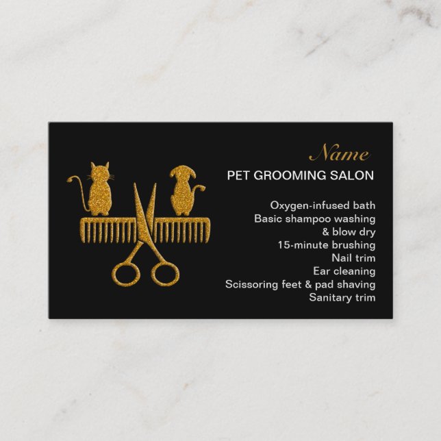 Pet grooming Salon Business Card (Front)