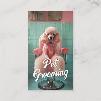 Pet Grooming Salon Care Boutique Poodle Portrait Business Card