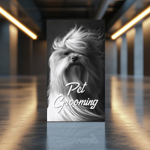 Pet Grooming Salon Care Boutique Yorkshir Portrait Business Card