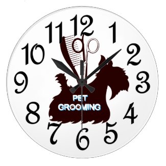 Pet Grooming Salon  Large Clock