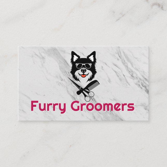 Pet Grooming | Scissors | Doggie Business Card (Front)