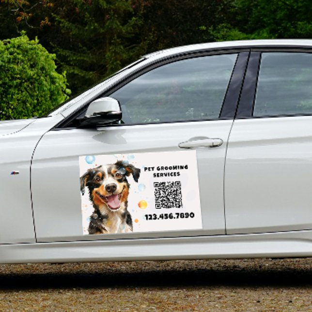 Pet Grooming Services QR Code  Car Magnet (Creator Uploaded)