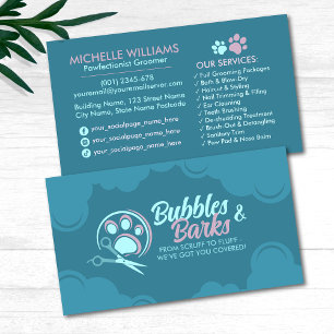 Pet Grooming Studio - Groomer Services Business Ca Card