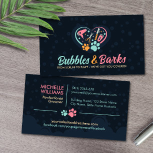 Pet Grooming Studio - Groomer Services Business Card