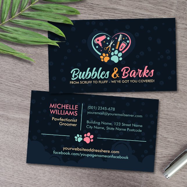 Pet Grooming Studio - Groomer Services Business Card (Creator Uploaded)