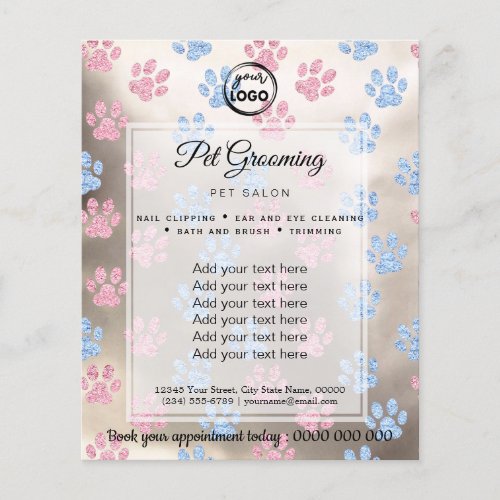 pet grooming template flyer