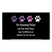 Pet Grooming Trendy Business Card Magnets (Front)