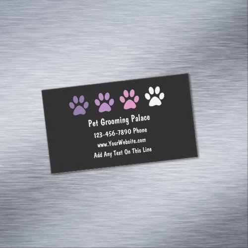 Pet Grooming Trendy Business Card Magnets