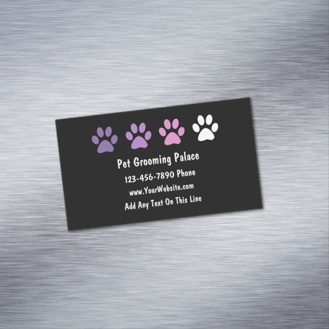 Pet Grooming Trendy Business Card Magnets (In Situ)