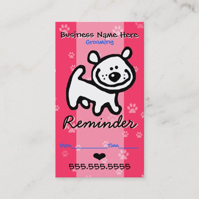 Pet Grooming.Veterinary Clinic.Dog Appointment Card (Front)
