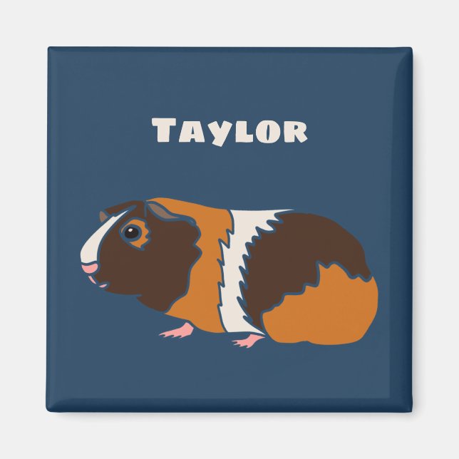 Pet Guinea Pigs Illustration Personalized Magnet (Front)