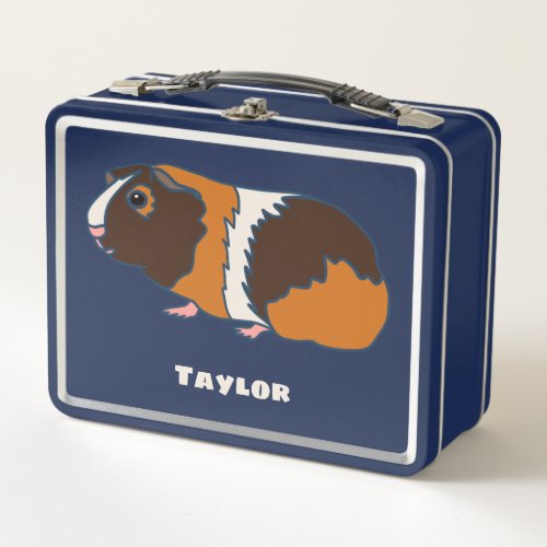 Pet Guinea Pigs Illustrations Personalized Metal Lunch Box