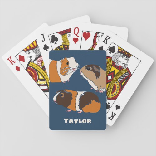 Pet Guinea Pigs Illustrations Personalized Playing Cards