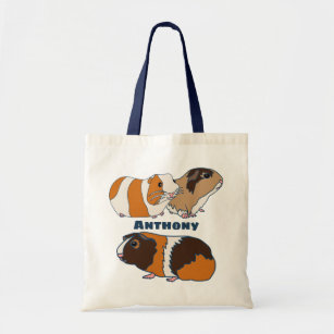 Pet Guinea Pigs Illustrations Personalized Tote Bag
