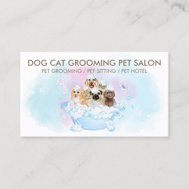 Pet Haircut Grooming Shop Business Card