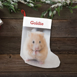 Pet Hamster Lover Photo & Name Personalized Small Christmas Stocking