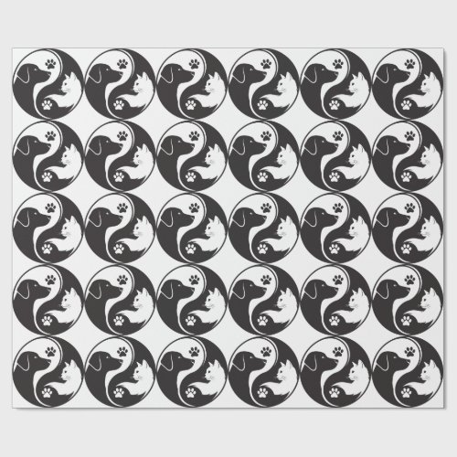 Pet Harmony Yin Yang Pattern Wrapping Paper - Cat