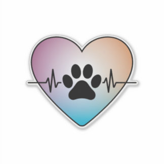 Pet heartbeat love sticker