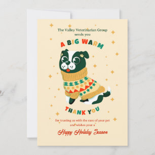Pet Holiday Thank You Greeting Card