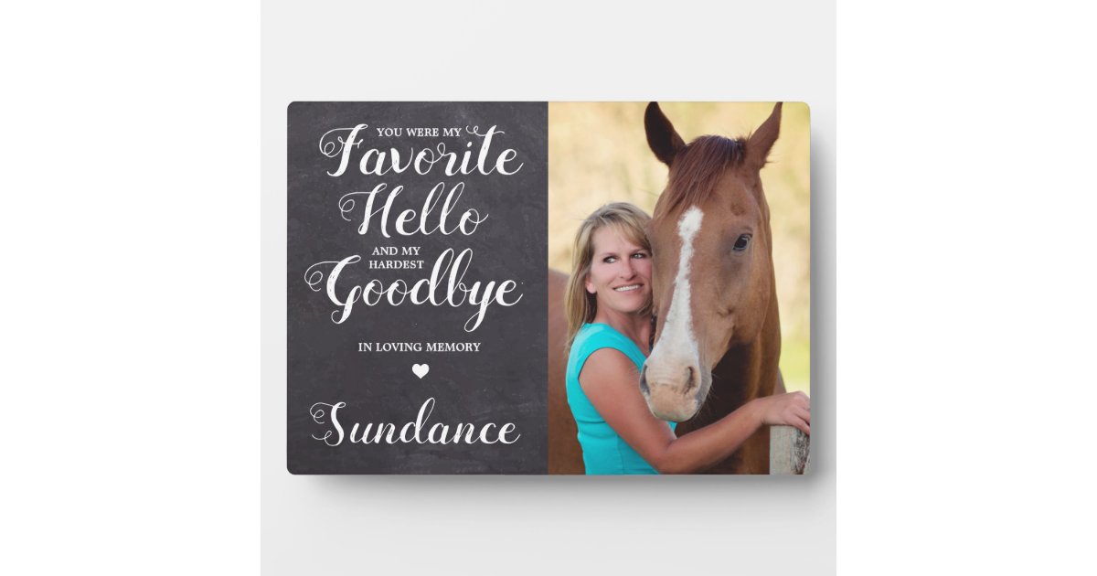 Pet Horse Memorial Personalized Equine Photo Plaque Zazzle