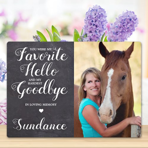 Pet Horse Memorial Personalized Equine Photo  Plaque