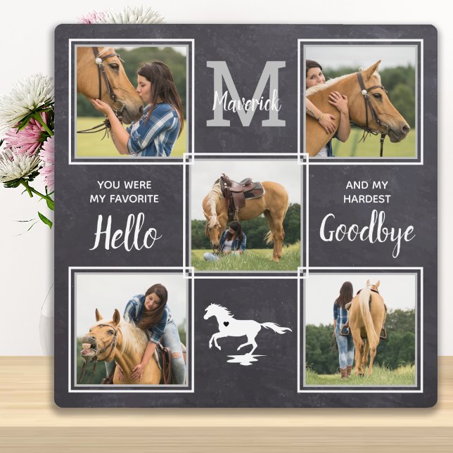Pet Horse Memorial Personalized Photo Collage Plaque (Creator Uploaded)