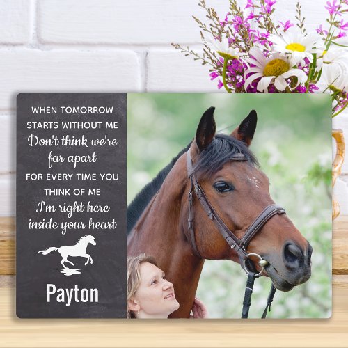 Pet Horse Memorial Photo Plaque