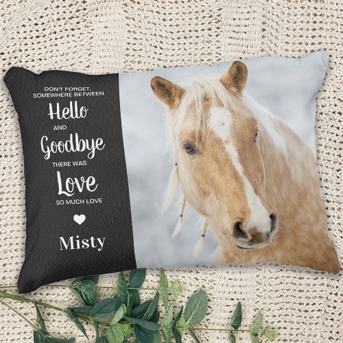 Pet Horse Memorial Sympathy Photo Accent Pillow
