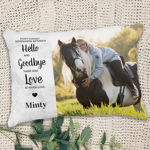 Pet Horse Memorial Sympathy Photo Accent Pillow