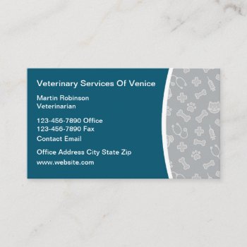 Pet Hospital Veterinarian Business Cards by Luckyturtle at Zazzle