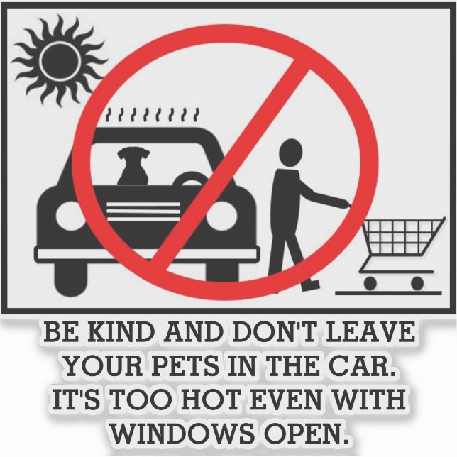 Pet Hot Weather Safety Warning Sticker (Front)