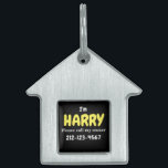 Pet house shaped pet tag<br><div class="desc">Pet house shaped pet tag 
PERSONALIZE WITH YOUR PET'S NAME AND CUSTOMIZE COLORS 
EASY FILL IN TEMPLATE FOR YOUR PET'S INFORMATION</div>