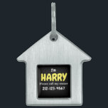 Pet house shaped pet tag<br><div class="desc">Pet house shaped pet tag 
PERSONALIZE WITH YOUR PET'S NAME AND CUSTOMIZE COLORS 
EASY FILL IN TEMPLATE FOR YOUR PET'S INFORMATION</div>