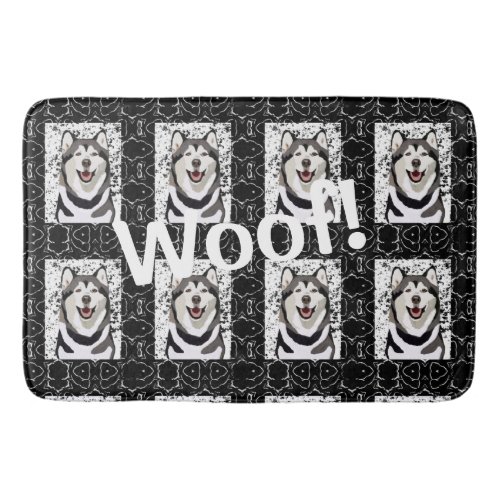 Pet Husky Pattern  Woof Bath Mat