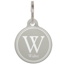 Pet ID Personalized Custom Name Tags - Grey