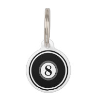Pet ID Tag - 8 Ball - Black & White