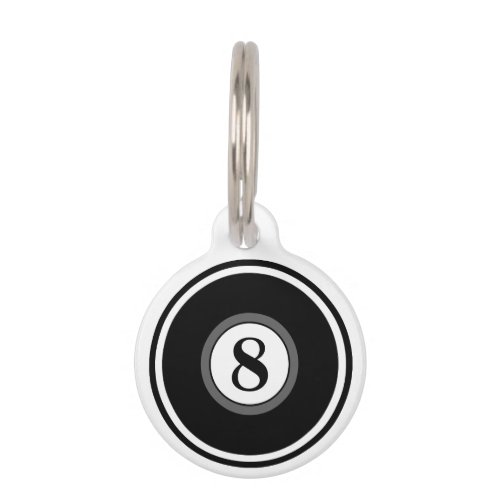 Pet ID Tag _ 8 Ball _ Black  White