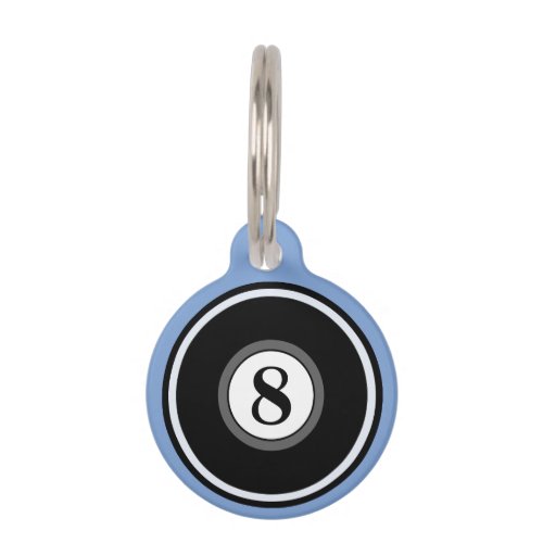 Pet ID Tag _ 8 Ball _ Blue Black