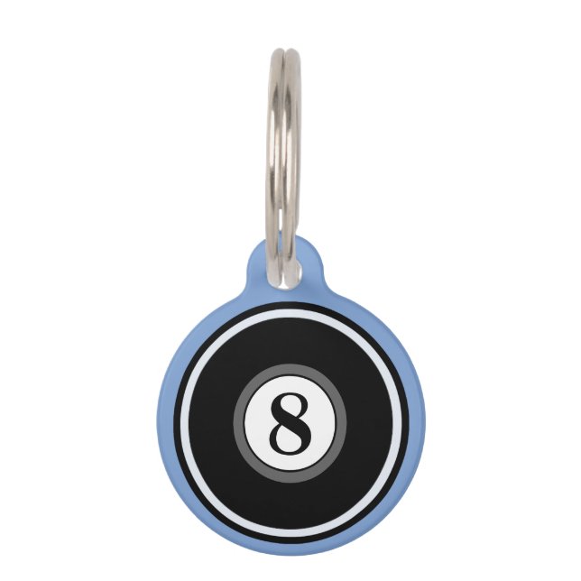 Pet ID Tag - 8 Ball - Blue Black (Front)