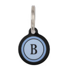 Pet ID Tag -Black & Blue Monogram