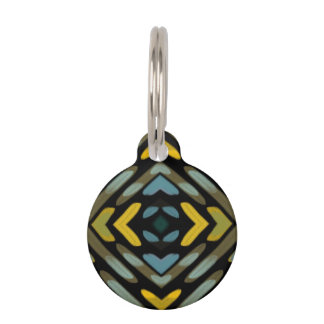 Pet ID Tag Custom Blue Gold Black Tire Tread