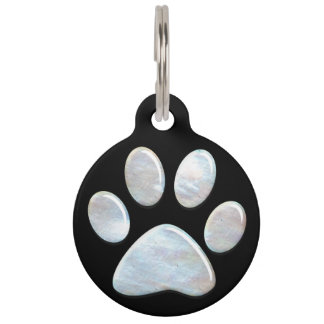 Pet ID Tag - Opalescent Paw Print