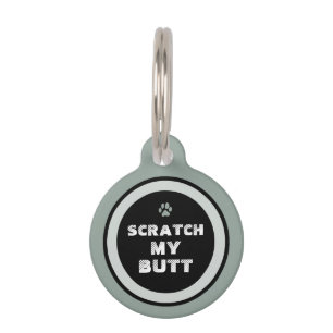 Pet ID Tag - Sage Green & Black - Scratch My Butt