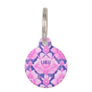 Pet ID Tag Vibrant pink fancy
