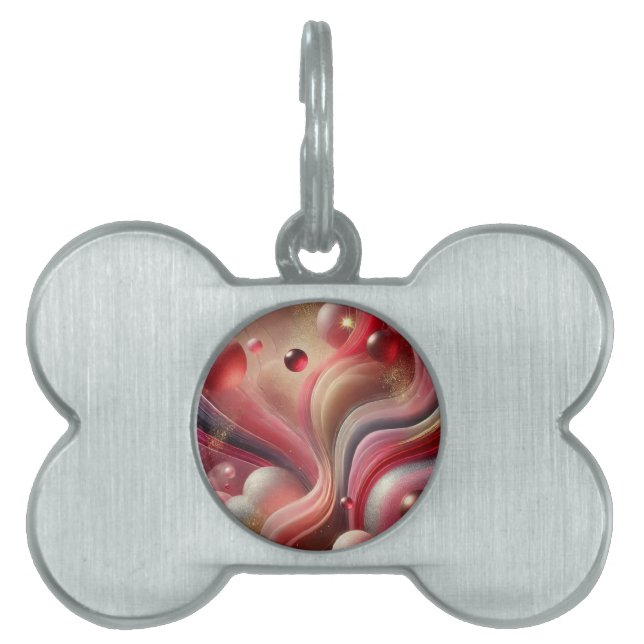 Pet ID Tag with Abstract Art Design (Front)