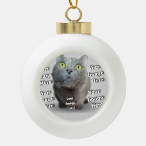 Pet ImageTemplate Ceramic Ball Christmas Ornament