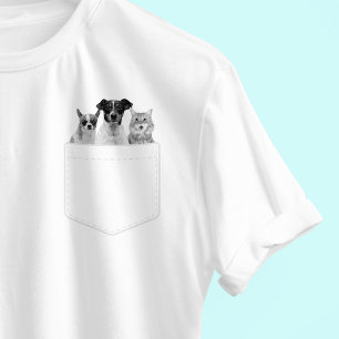 Pet In Pocket   Custom 3 Pet Photo  T-Shirt