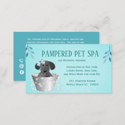 Pet In Wash Pail Groomer Business Card