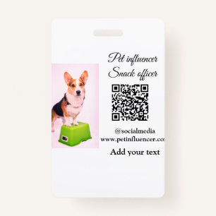 Pet influencer add pet photo name social media  badge